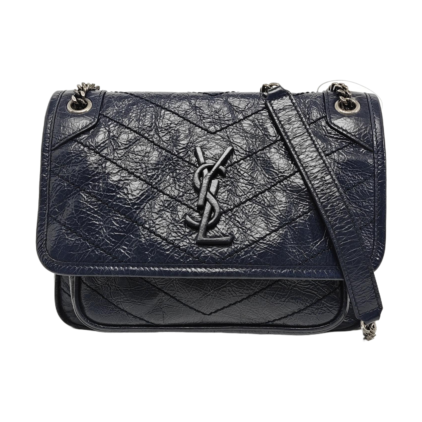 NIKI Small Chevron Calfskin Blue