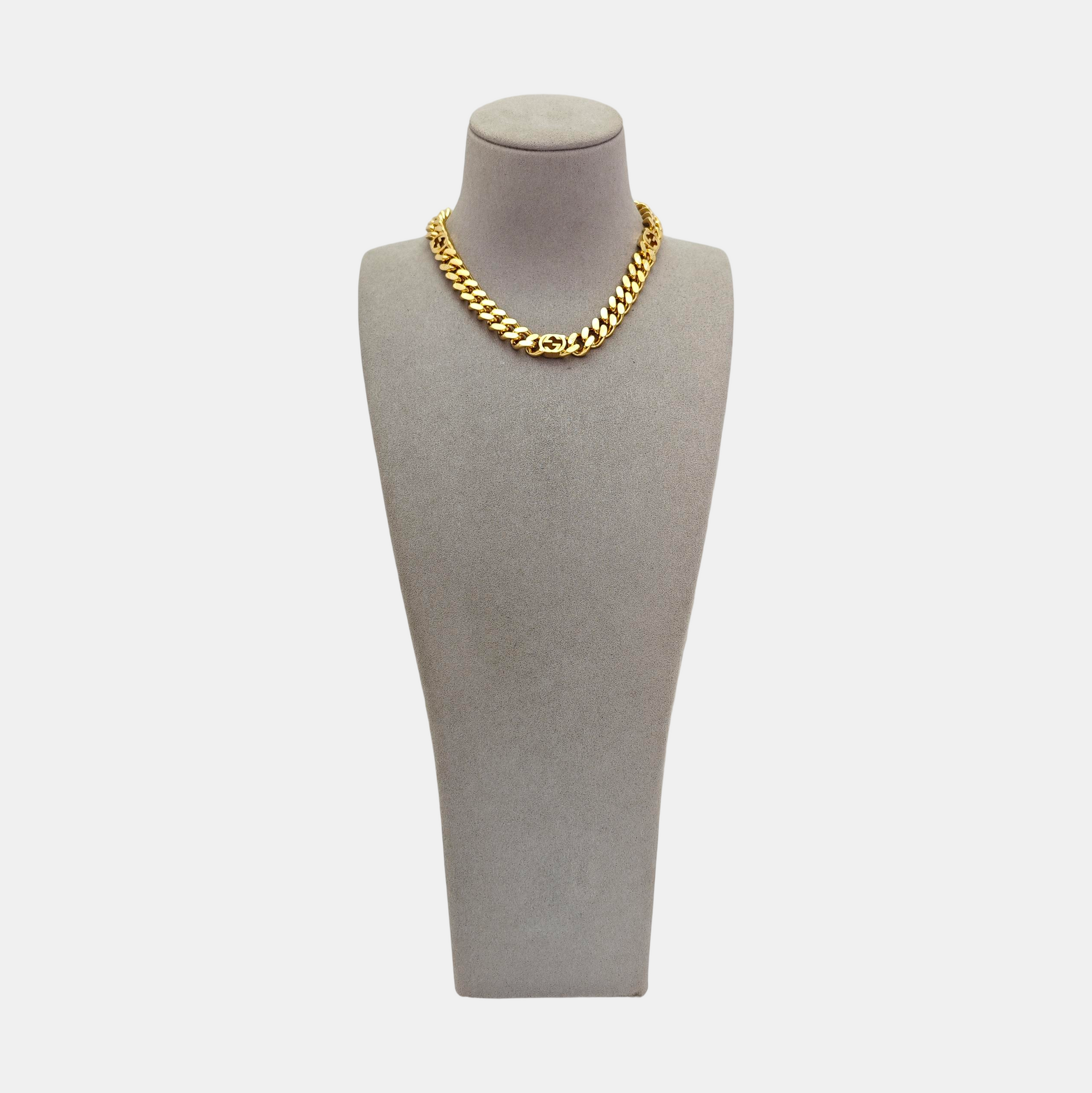 Authenticated pre-owned  Interlocking G Gold-Tone Metal Necklace - Necklace at Looply