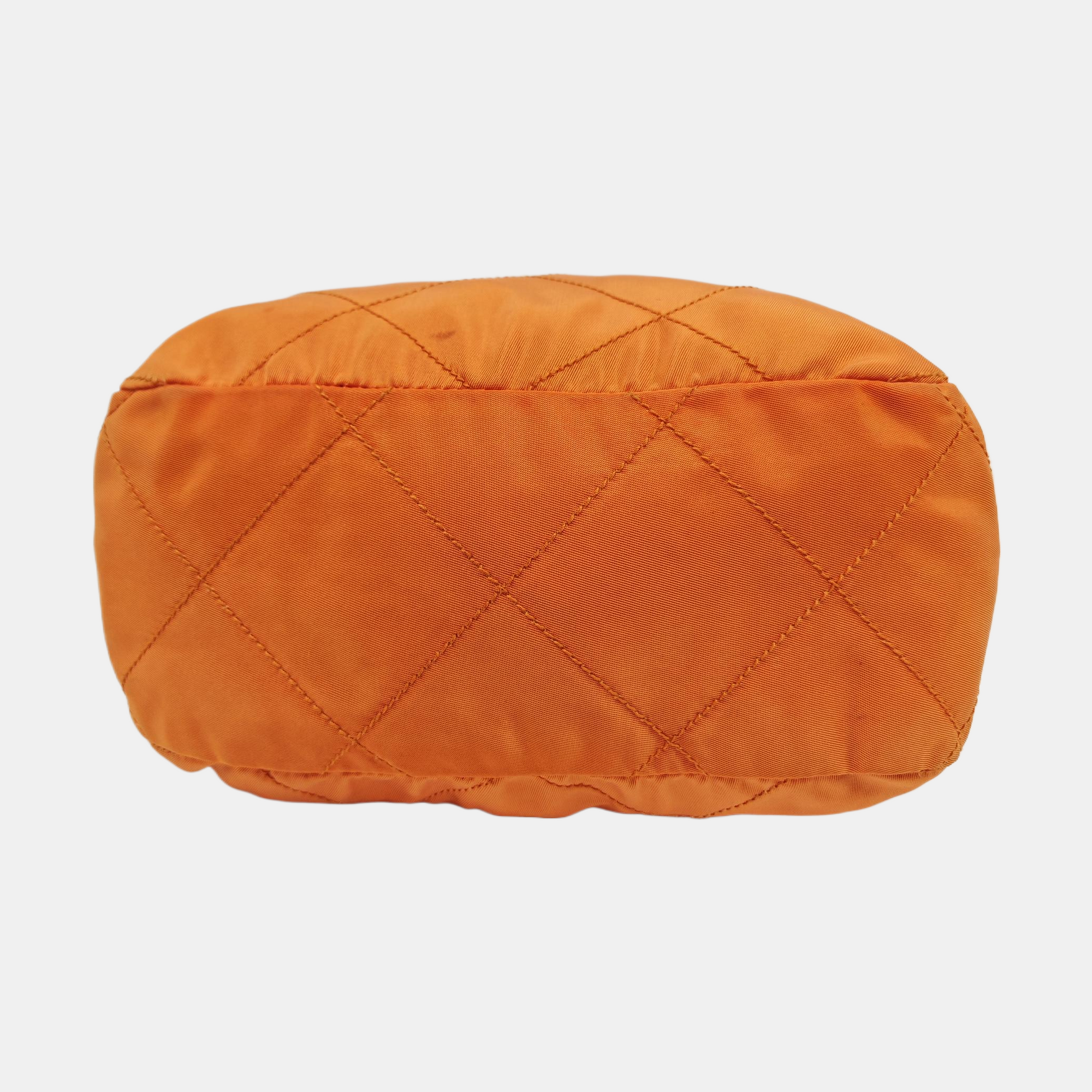 Quilted Nylon Shoulder Bag Orange