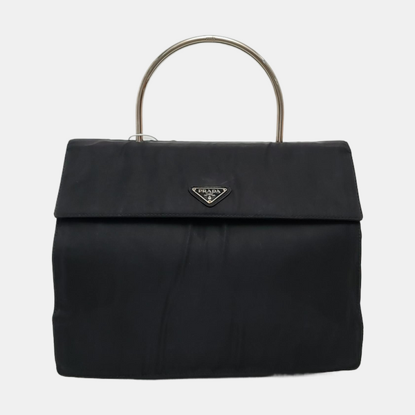 Nylon Top Handle Bag Black