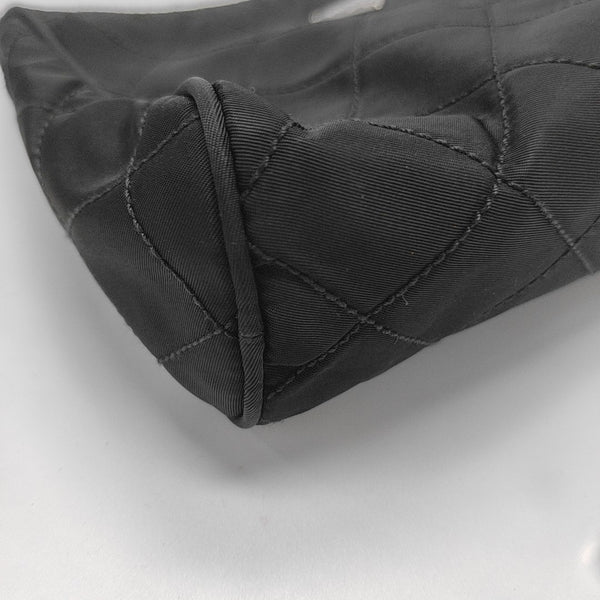 Quilted Nylon Clutch Black
