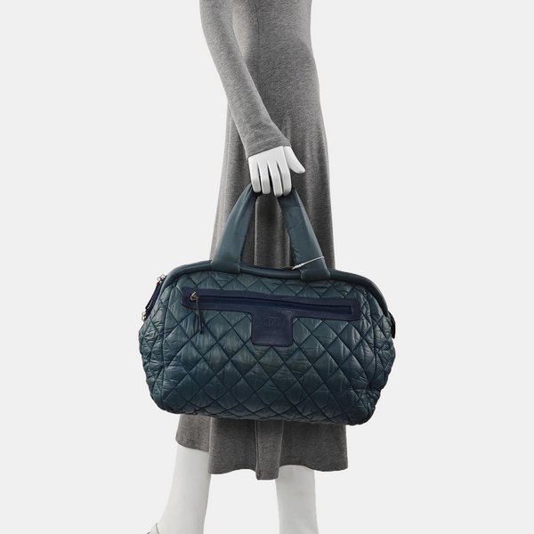 Authenticated pre-owned  Coco Cocoon Quilted Nylon Blue - Shoulder Bag at Looply