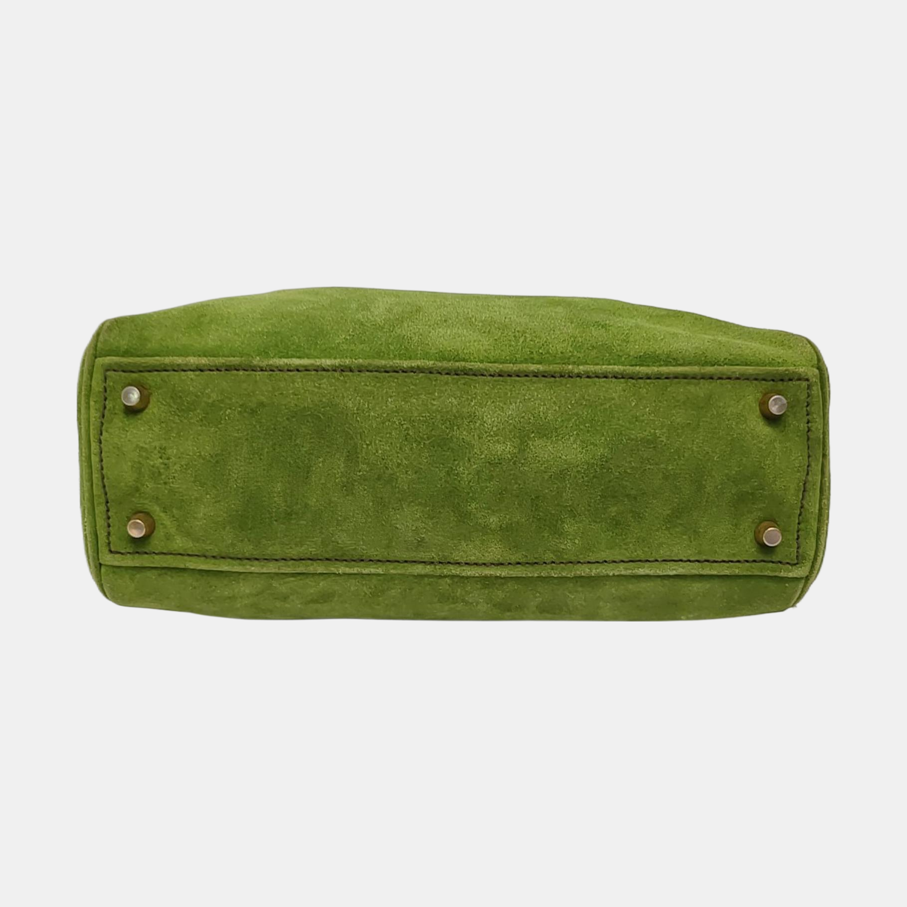 Suede Top Handle Bag Green