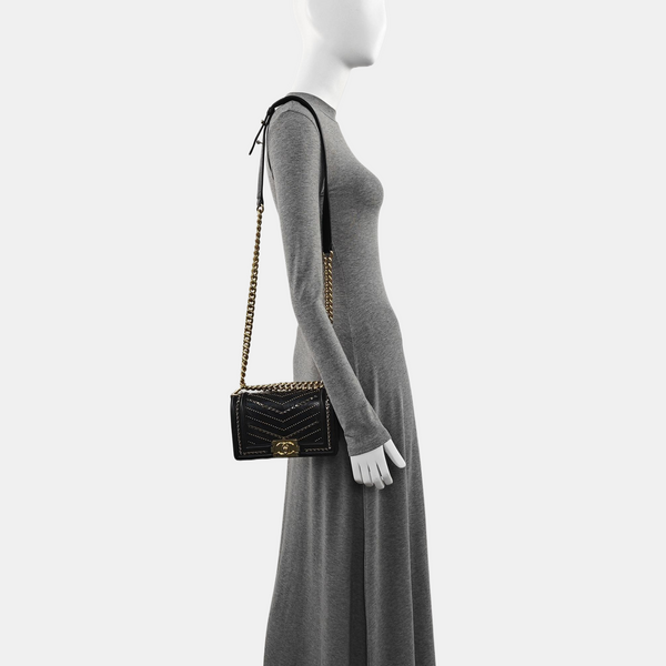Authenticated pre-owned  Boy Chanel Small Calfskin Black - Shoulder Bag at Looply