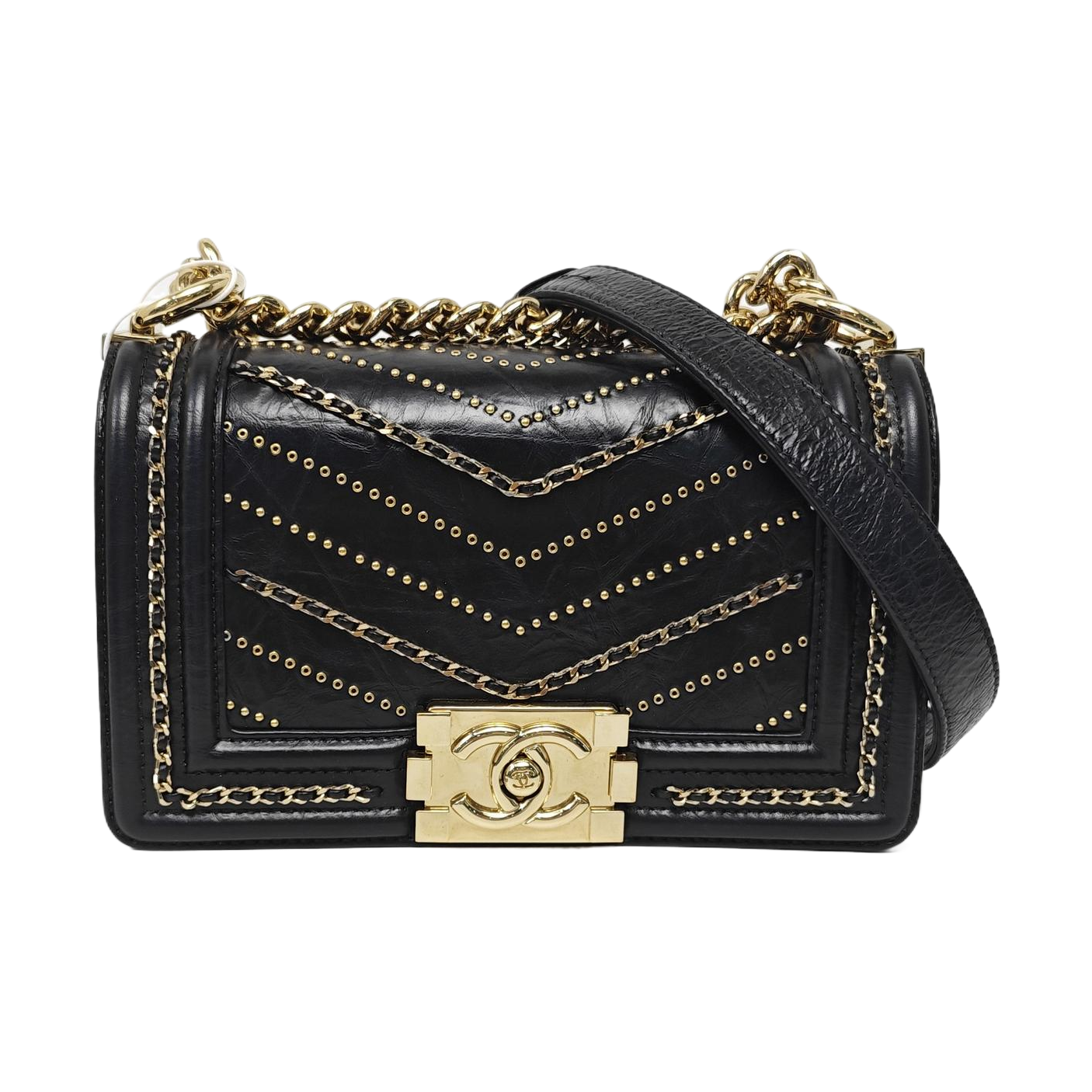 Authenticated pre-owned  Boy Chanel Small Calfskin Black - Shoulder Bag at Looply