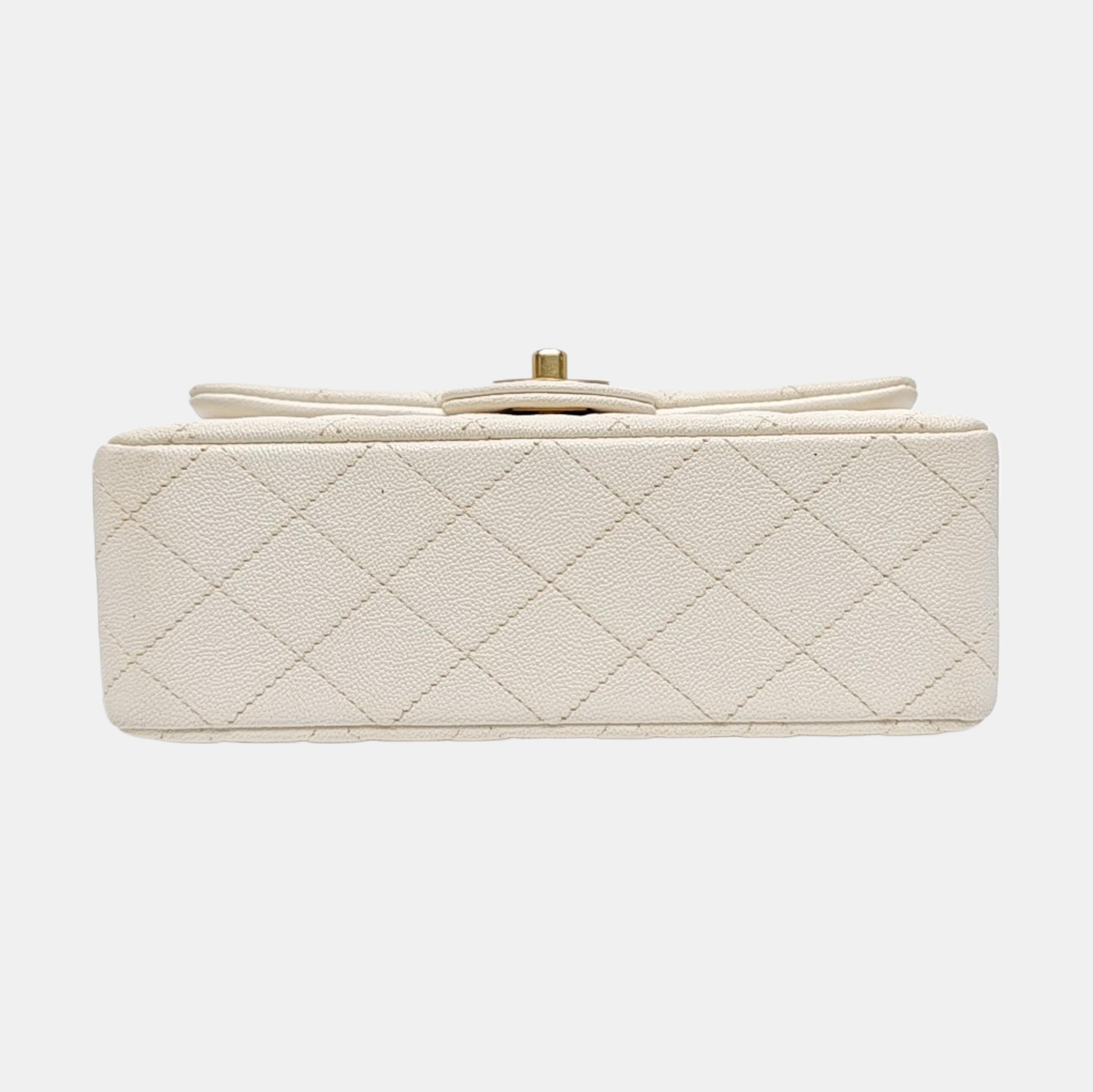 Quilted Grained Calfskin White