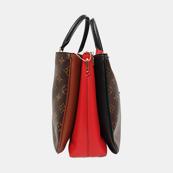 Monogram Coated Canvas Tote Bag Brown