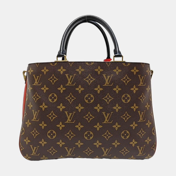 Monogram Coated Canvas Tote Bag Brown