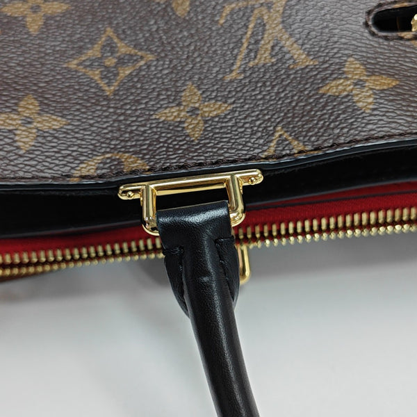 Monogram Coated Canvas Tote Bag Brown