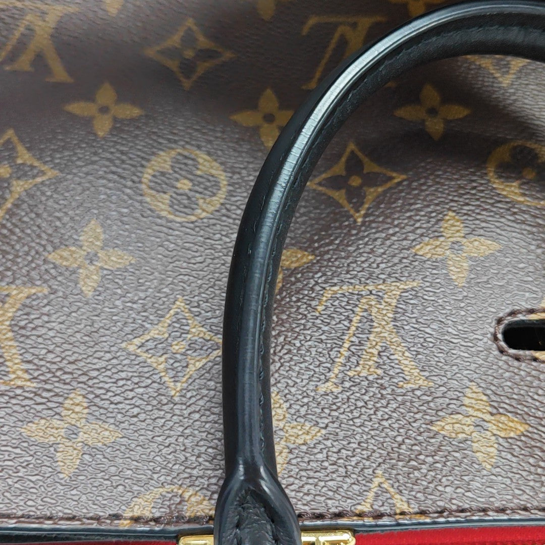 Monogram Coated Canvas Tote Bag Brown