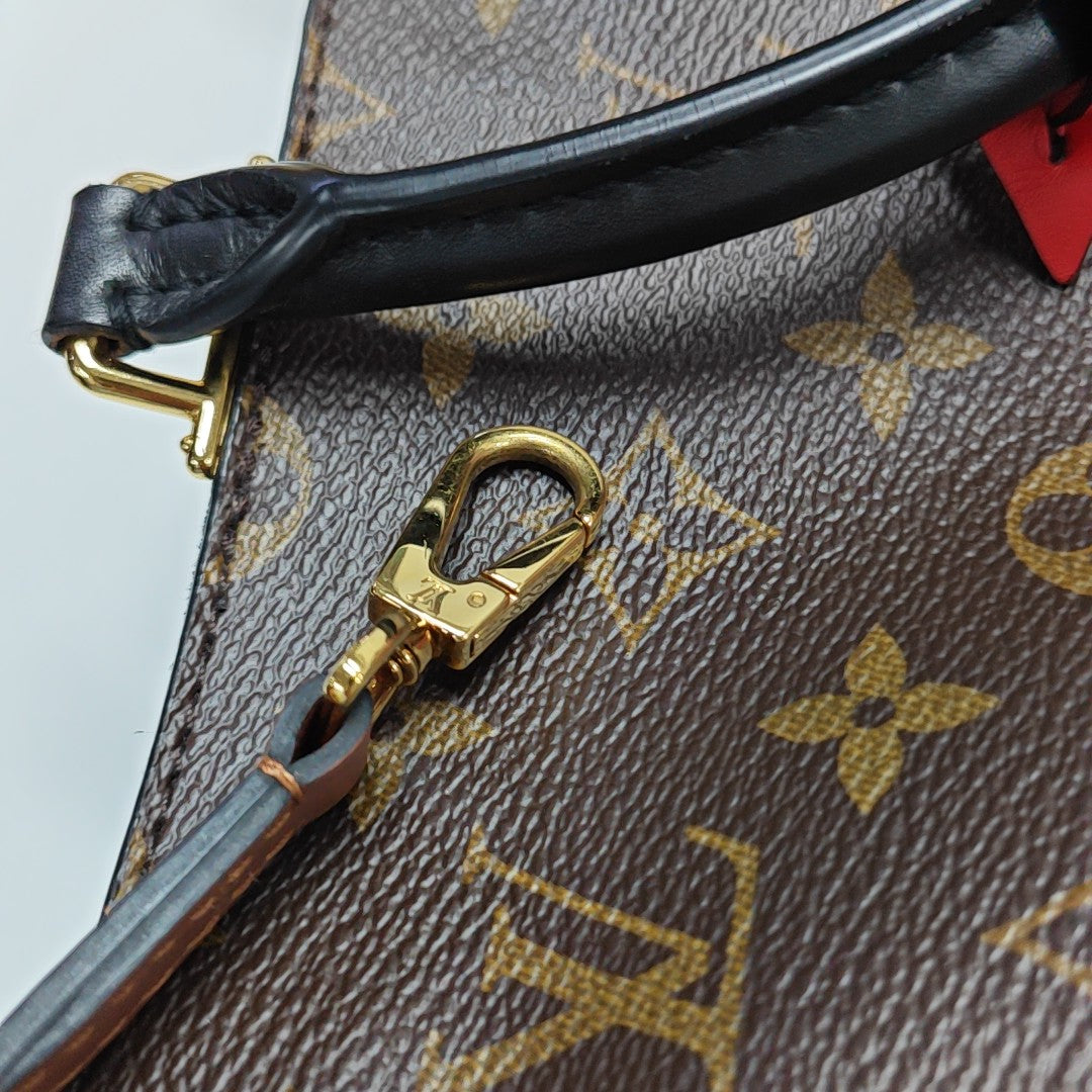 Monogram Coated Canvas Tote Bag Brown