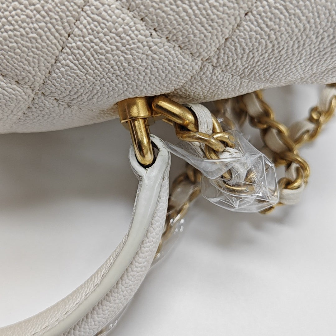 Quilted Grained Calfskin White