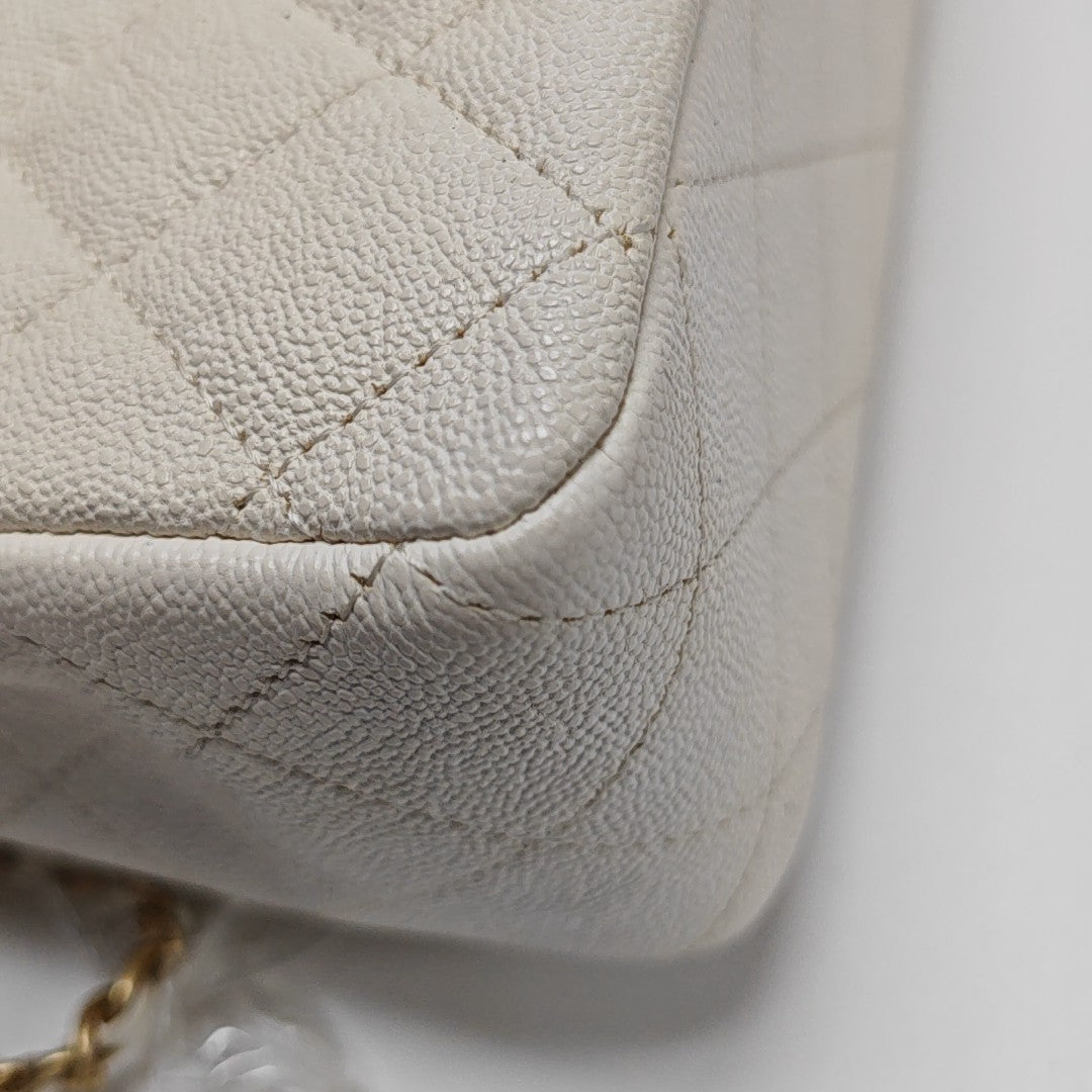 Quilted Grained Calfskin White