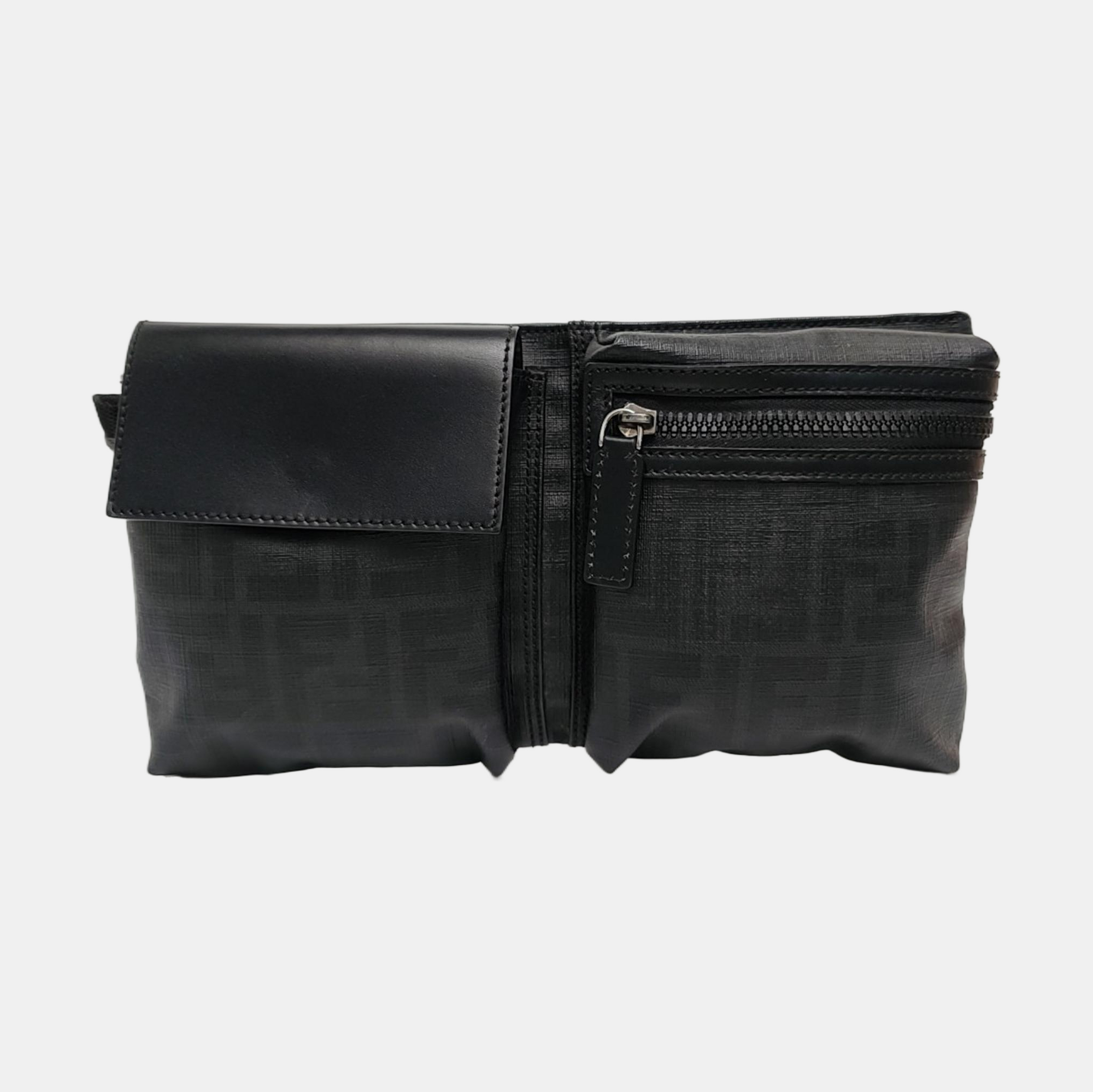 Coated Canvas Belt Bag Black