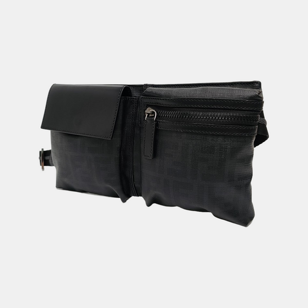Coated Canvas Belt Bag Black