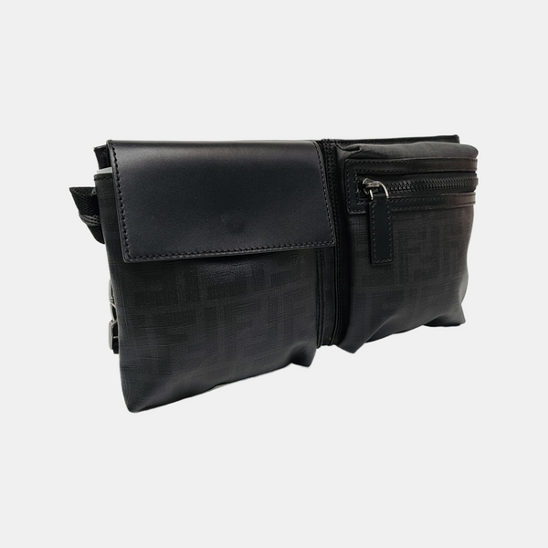 Coated Canvas Belt Bag Black