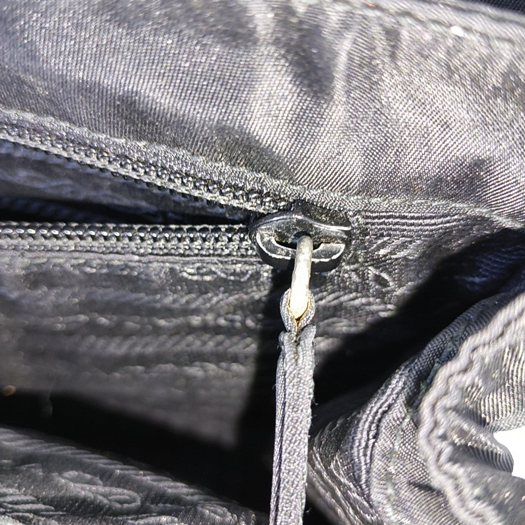 Nylon Top Handle Bag Black