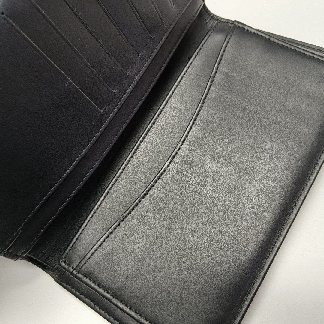 Quilted Patent Leather Wallet Black