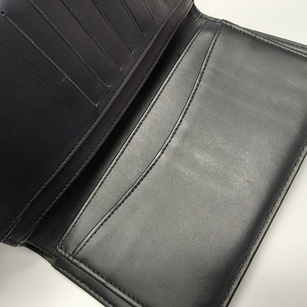 Quilted Patent Leather Wallet Black