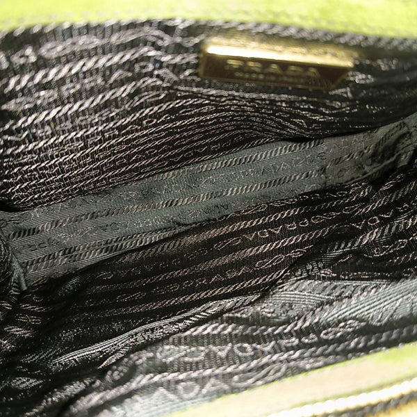 Suede Top Handle Bag Green