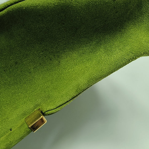 Suede Top Handle Bag Green