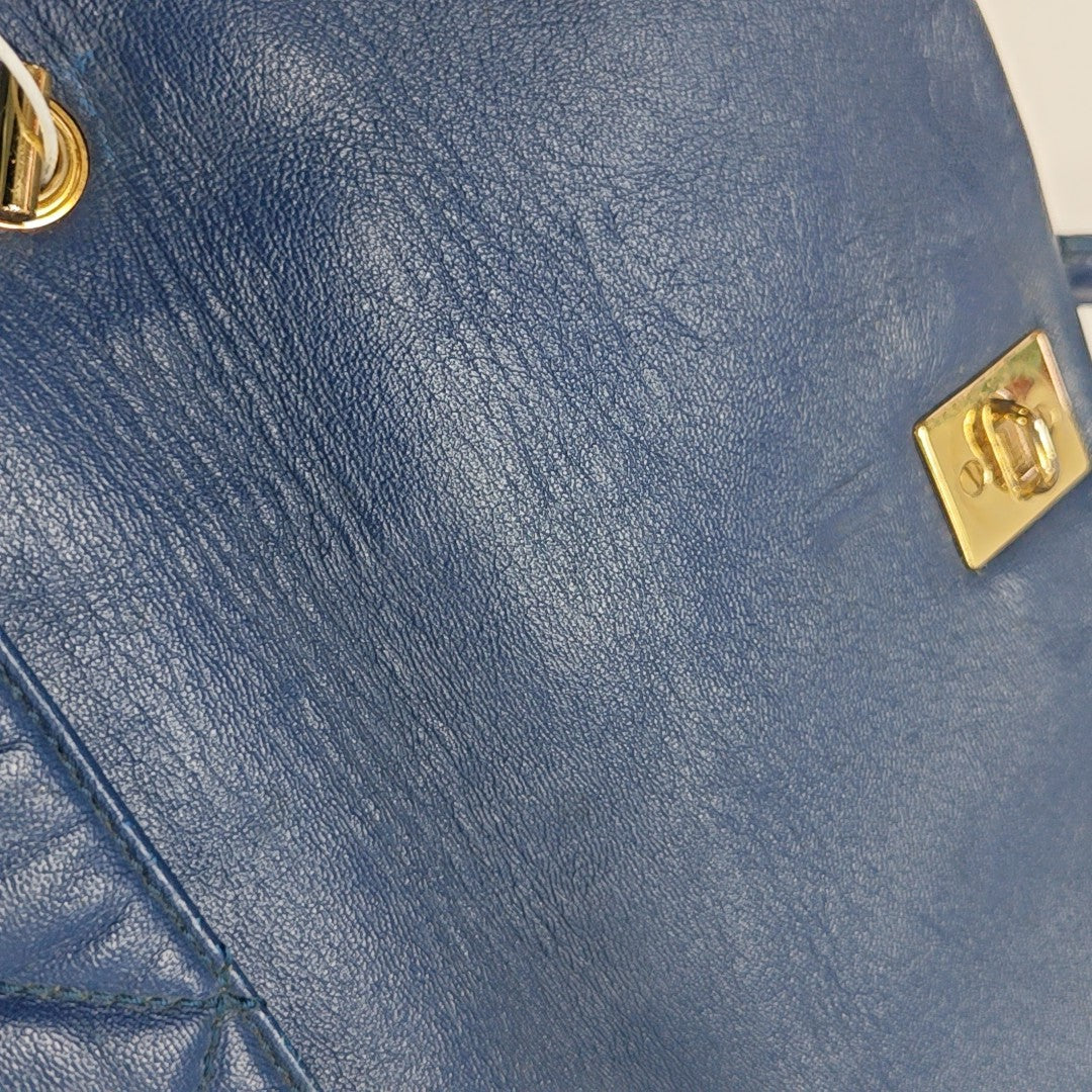 Ginny Quilted Calfskin Blue