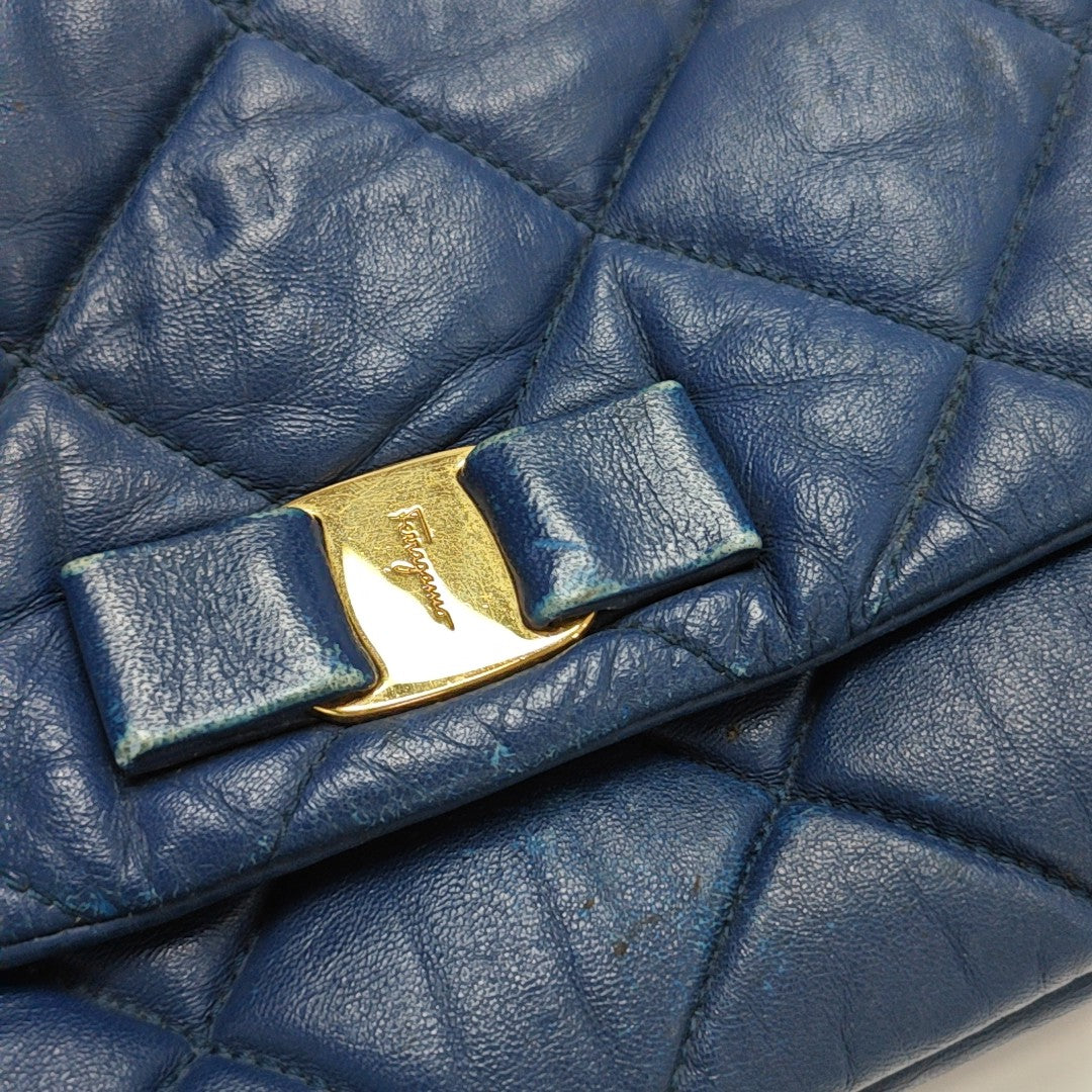 Ginny Quilted Calfskin Blue