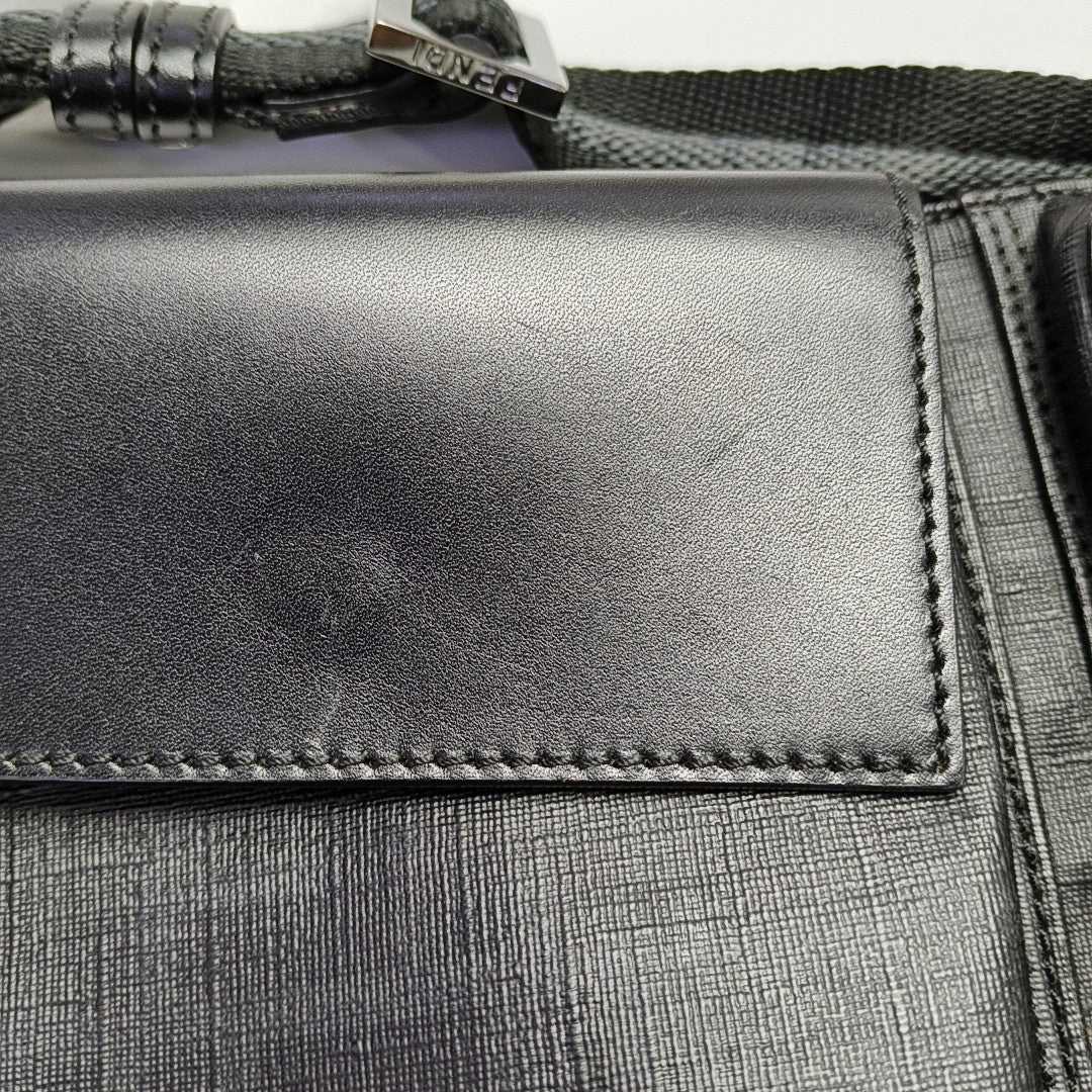 Coated Canvas Belt Bag Black