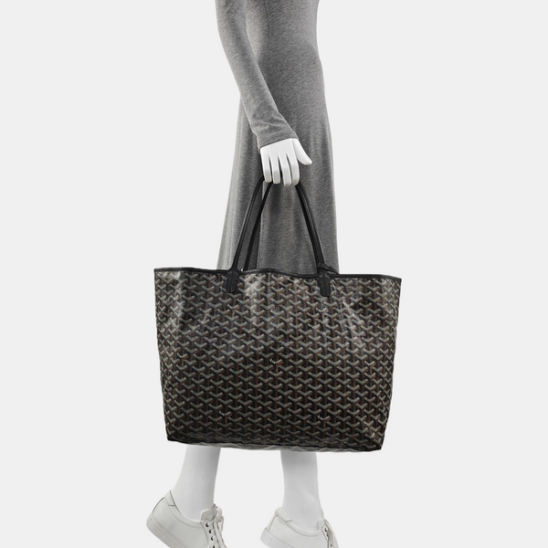 Authenticated pre-owned  Saint Louis GM Coated Canvas Black - Top Handle Bag at Looply