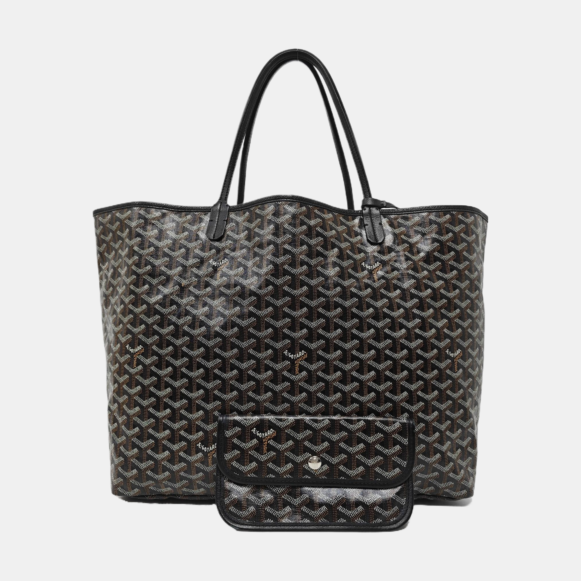 Authenticated pre-owned  Saint Louis GM Coated Canvas Black - Top Handle Bag at Looply