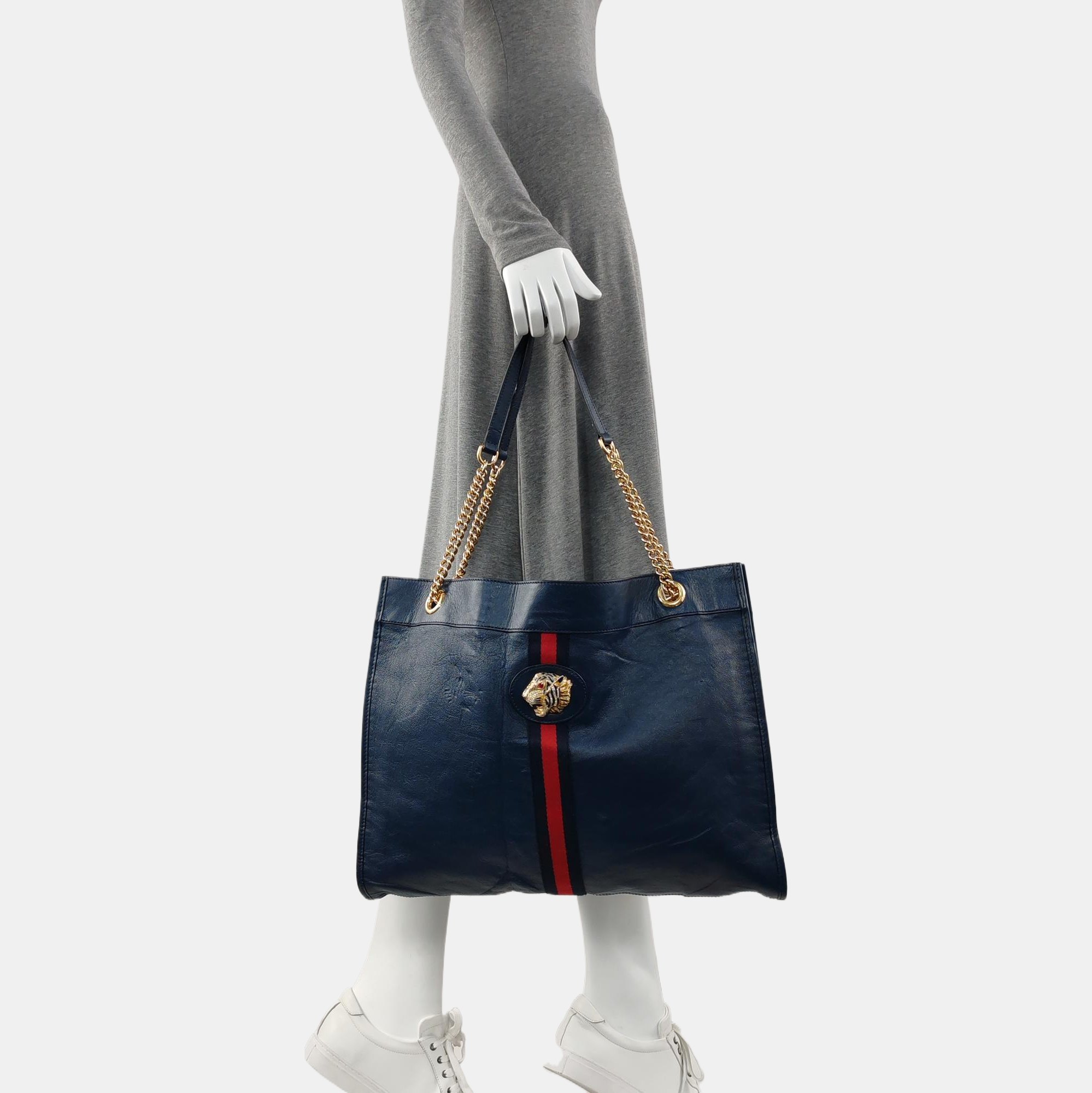 Authenticated pre-owned  Rajah Large Calfskin Blue - Shoulder Bag at Looply
