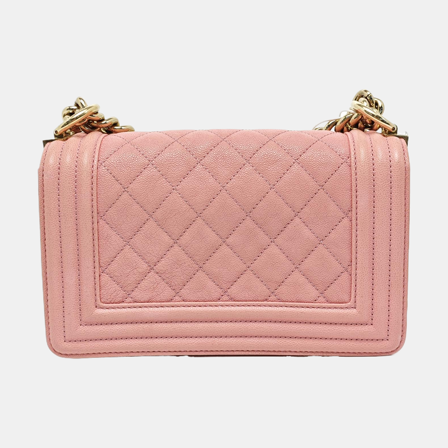 BOY CHANEL Mini Quilted Grained Calfskin Pink