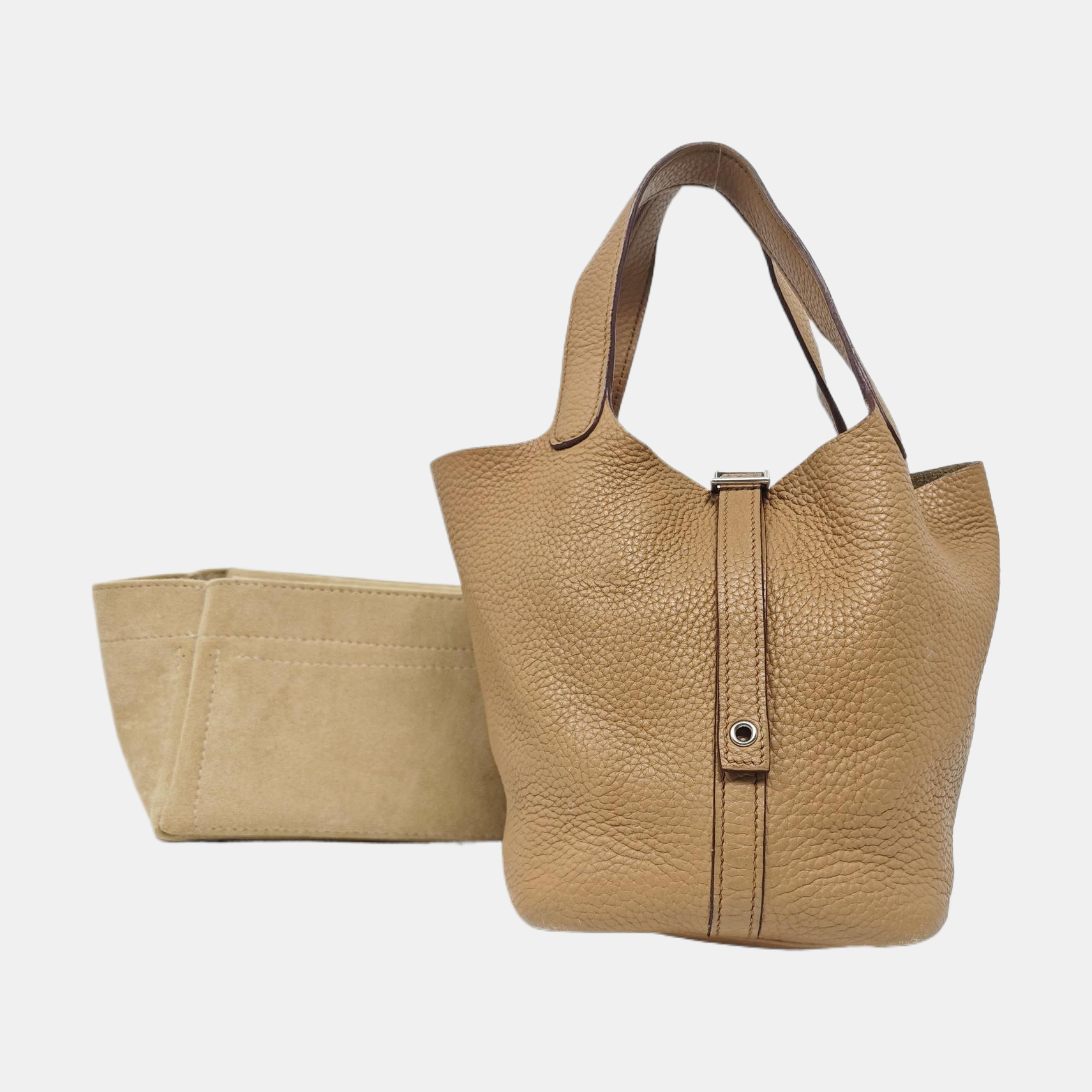 Authenticated pre-owned  Picotin Lock 18 Clemence Beige - Top Handle Bag at Looply