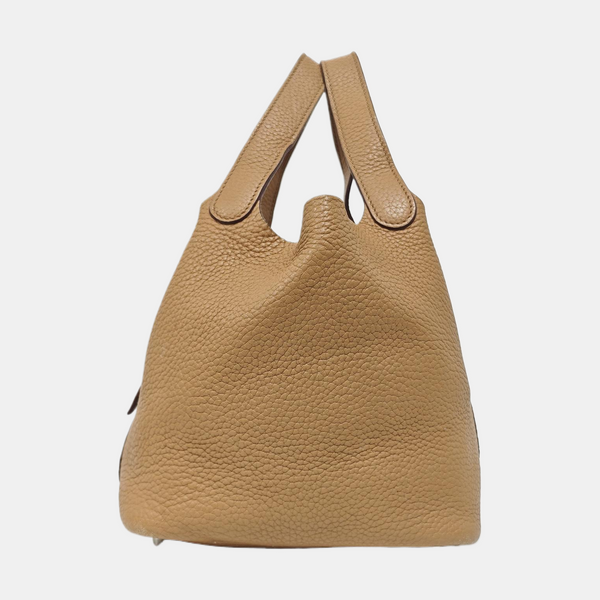 Authenticated pre-owned  Picotin Lock 18 Clemence Beige - Top Handle Bag at Looply
