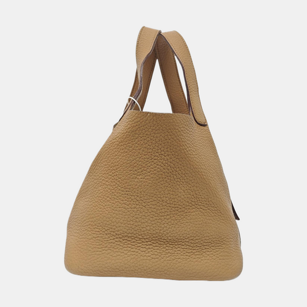 Authenticated pre-owned  Picotin Lock 18 Clemence Beige - Top Handle Bag at Looply