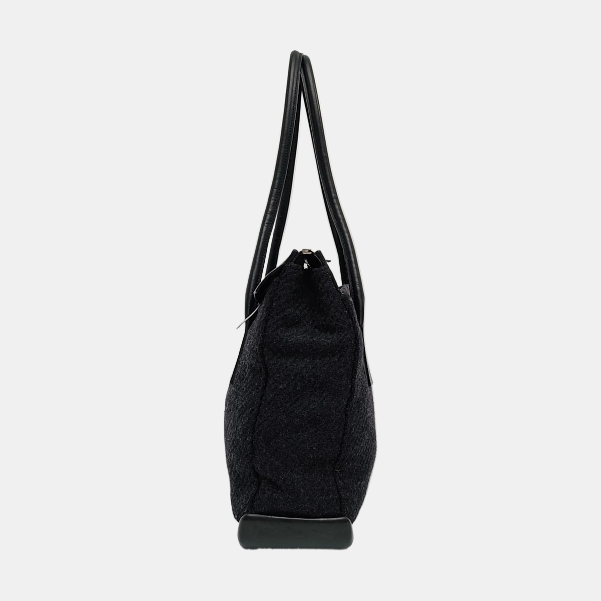 Wool Tote Bag Black