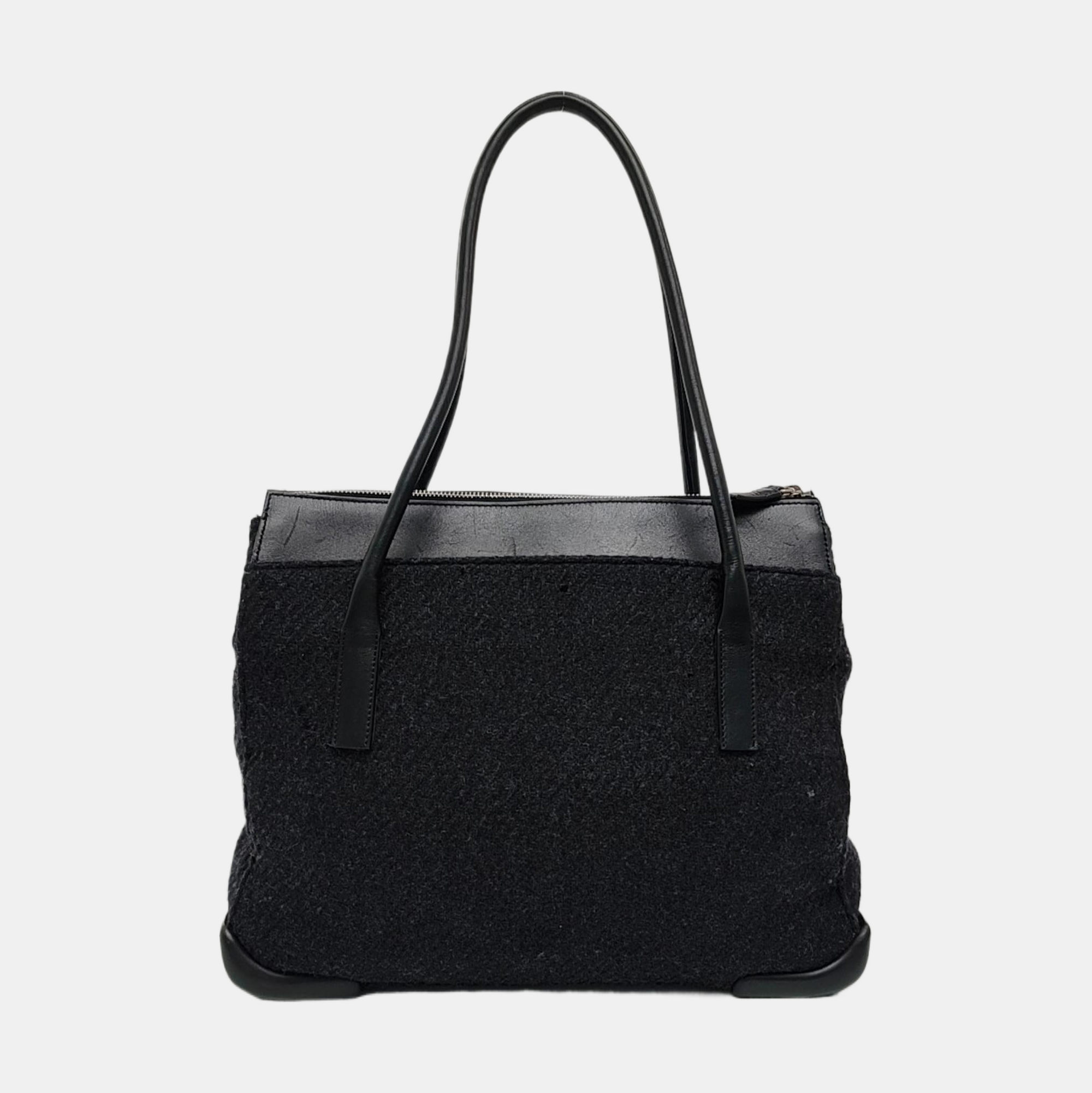 Wool Tote Bag Black