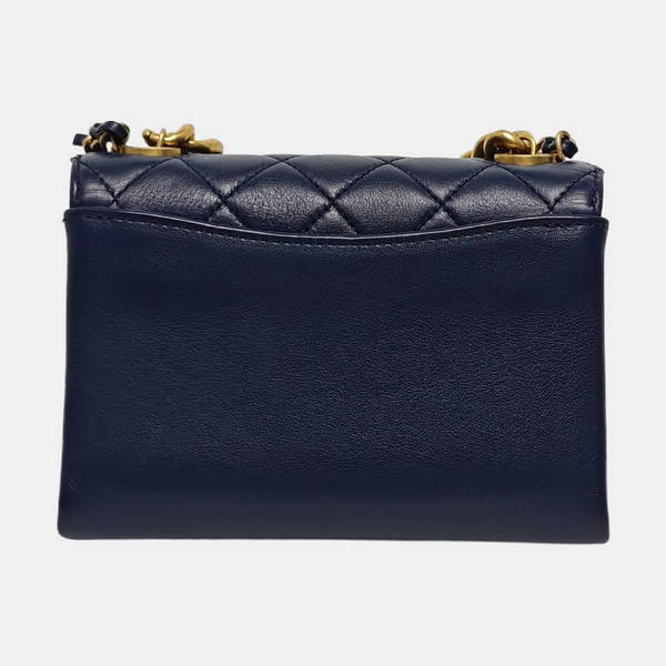 Authenticated pre-owned  Classic Flap Quilted Calfskin Blue - Shoulder Bag at Looply