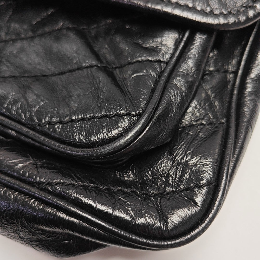 NIKI Medium Chevron Calfskin Black