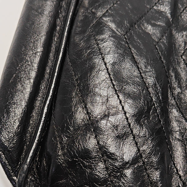 NIKI Medium Chevron Calfskin Black