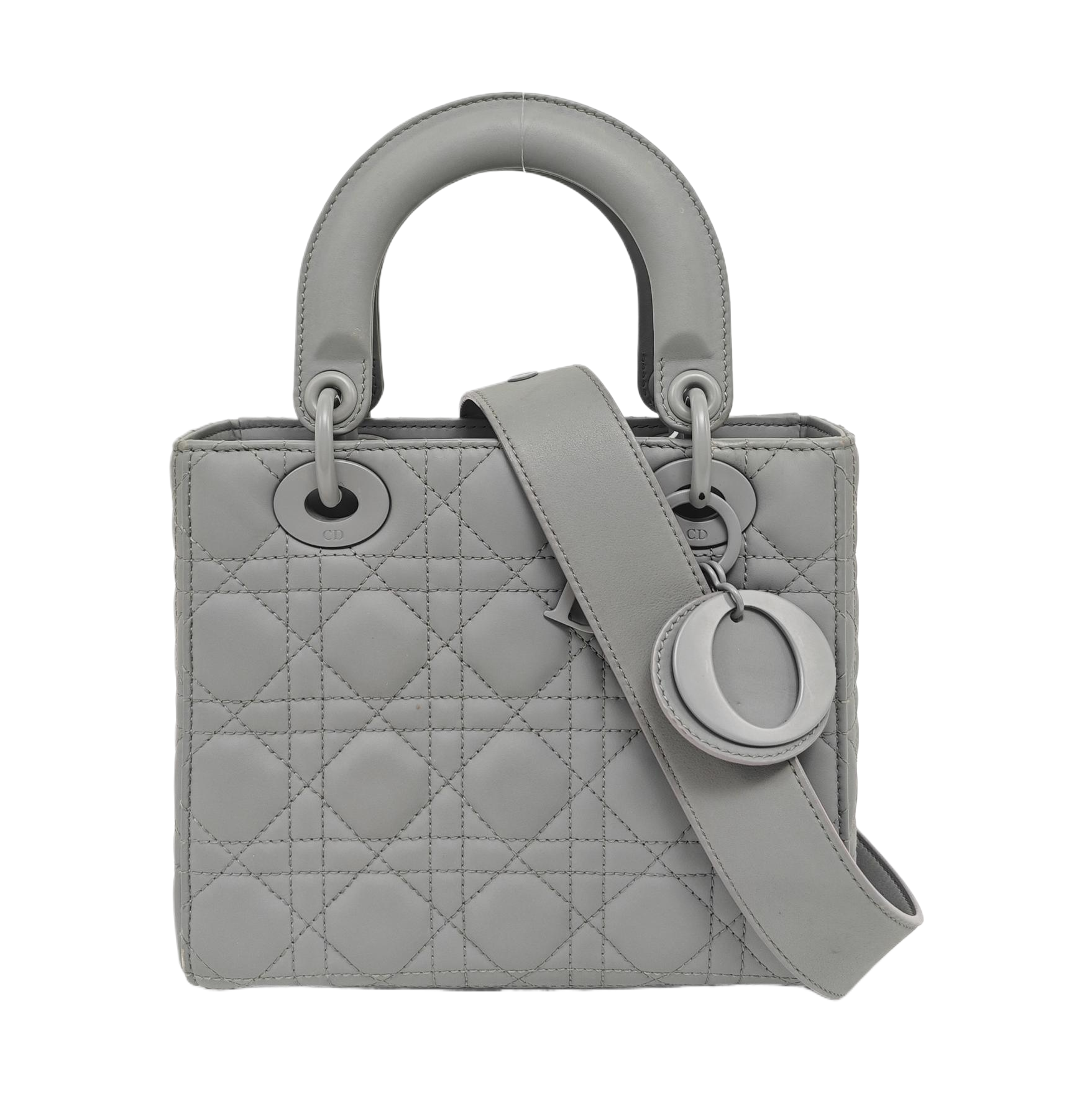 Authenticated pre-owned  Lady Dior Small Lambskin Gray - Shoulder Bag at Looply