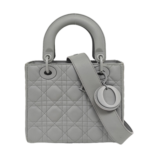 Authenticated pre-owned  Lady Dior Small Lambskin Gray - Shoulder Bag at Looply