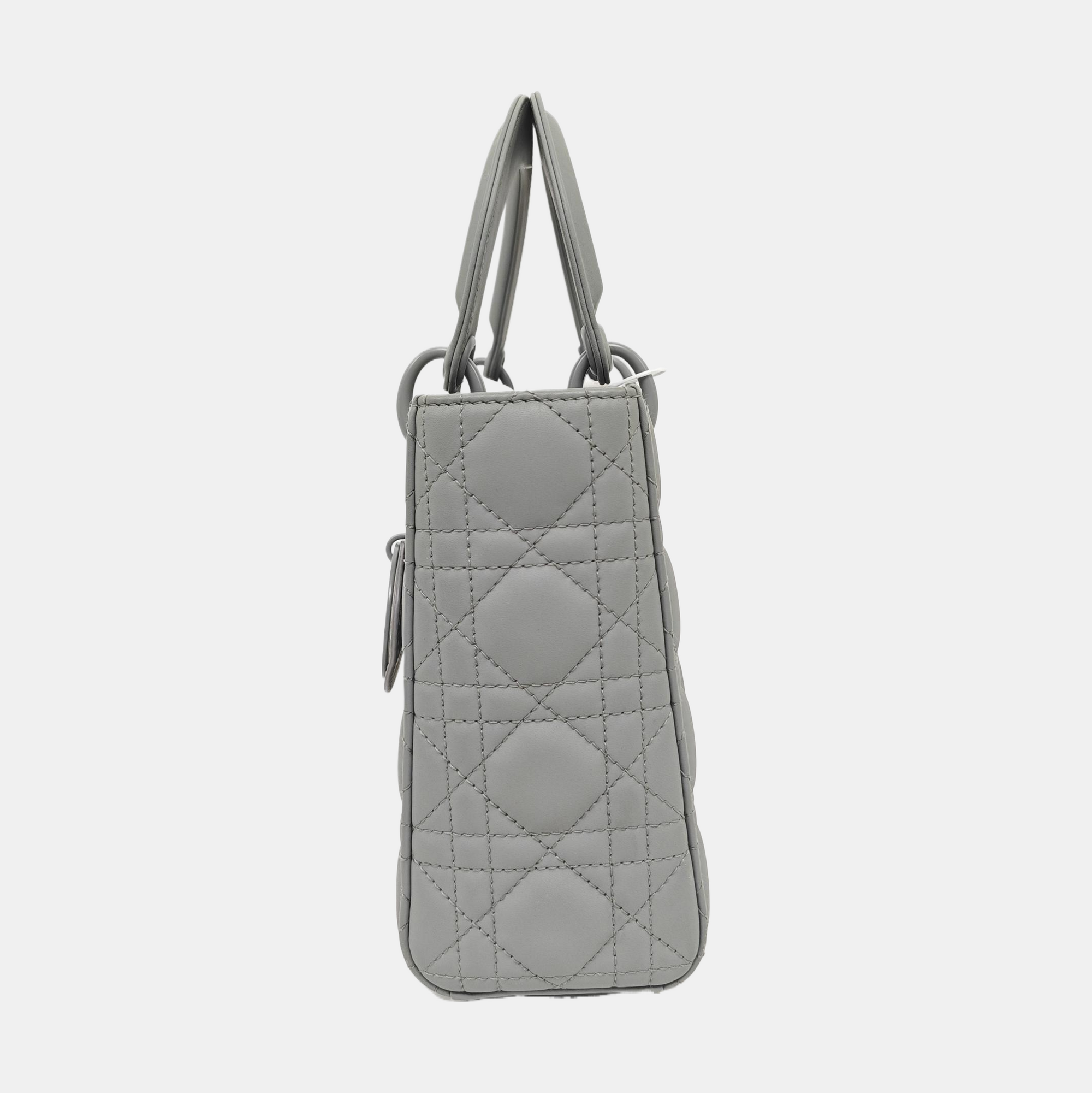 Authenticated pre-owned  Lady Dior Small Lambskin Gray - Shoulder Bag at Looply