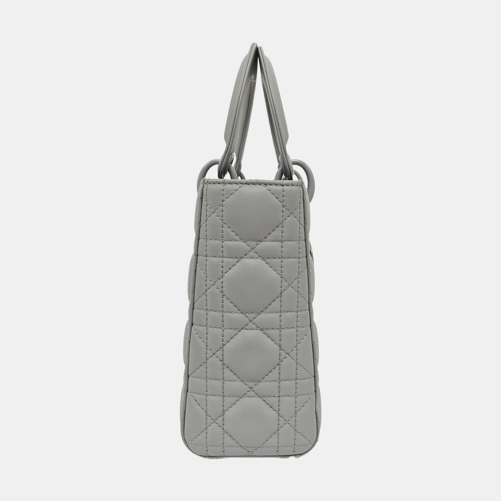 Authenticated pre-owned  Lady Dior Small Lambskin Gray - Shoulder Bag at Looply