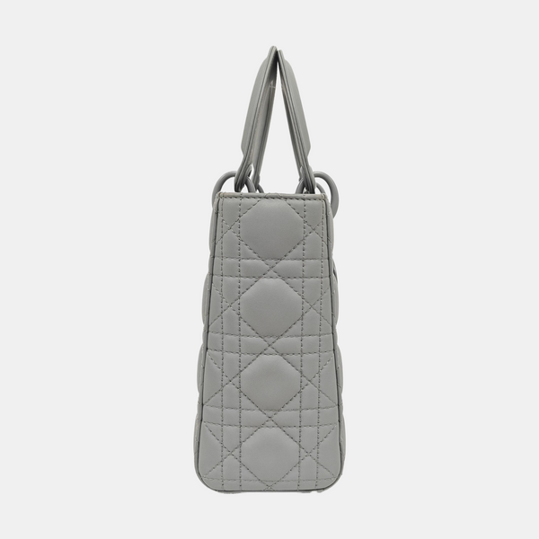 Authenticated pre-owned  Lady Dior Small Lambskin Gray - Shoulder Bag at Looply