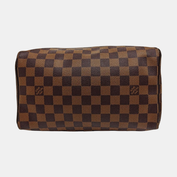 Authenticated pre-owned  Speedy 25 Damier Ebene Coated Canvas Brown - Top Handle Bag at Looply