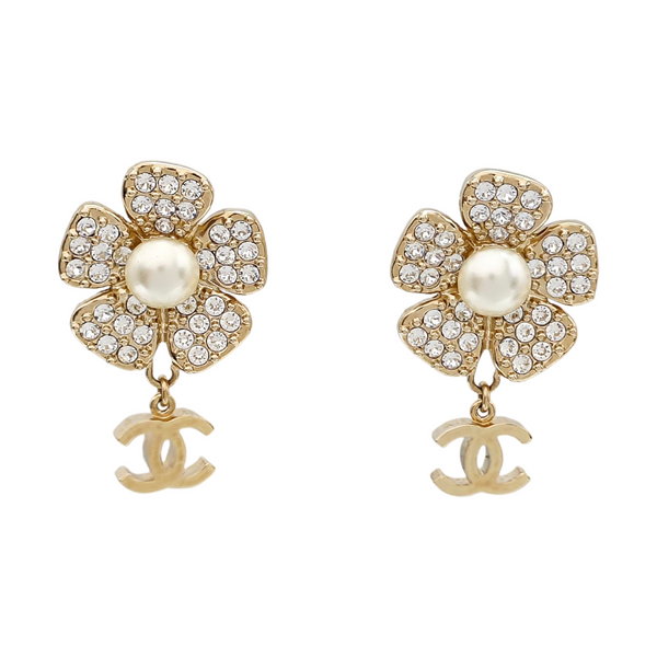 Authenticated pre-owned  CC Small Pendant Stud Gold Earring - Earrings at Looply