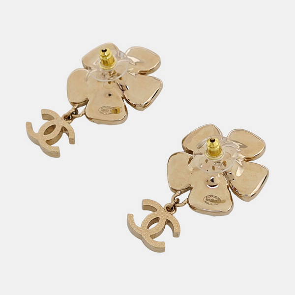 Authenticated pre-owned  CC Small Pendant Stud Gold Earring - Earrings at Looply