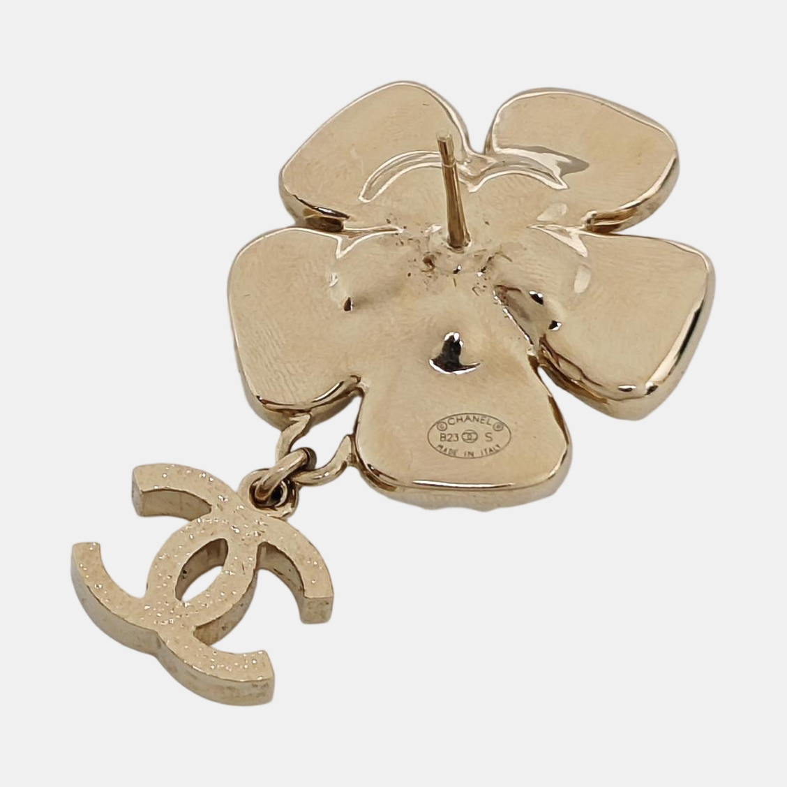 Authenticated pre-owned  CC Small Pendant Stud Gold Earring - Earrings at Looply