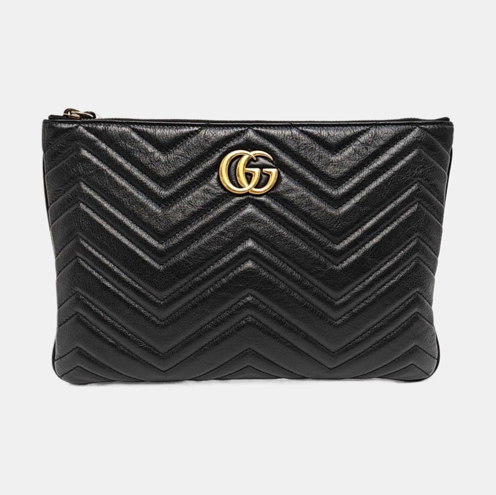 Authenticated pre-owned  GG Marmont Calfskin Black - Clutch at Looply